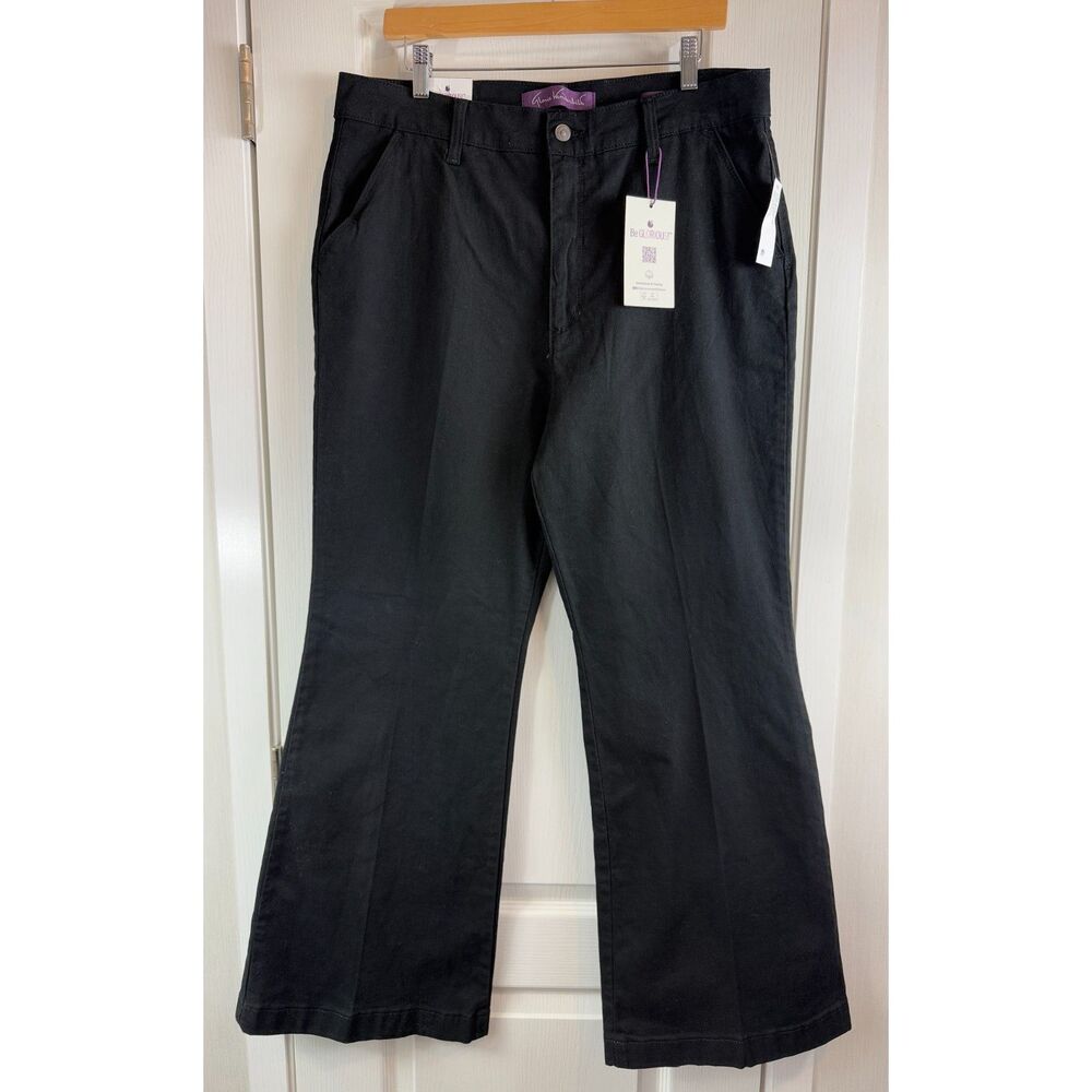 Gloria Vanderbilt Women's Black Flare Trouser Jeans Size 16 Average - NWT